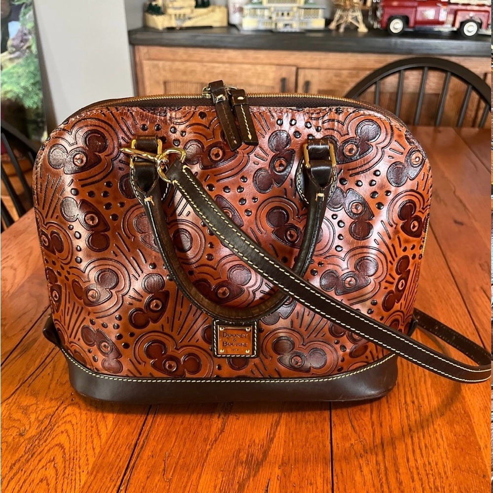 Disney Dooney and Bourke leather Mouse Ears Large Satchel Handbag brown